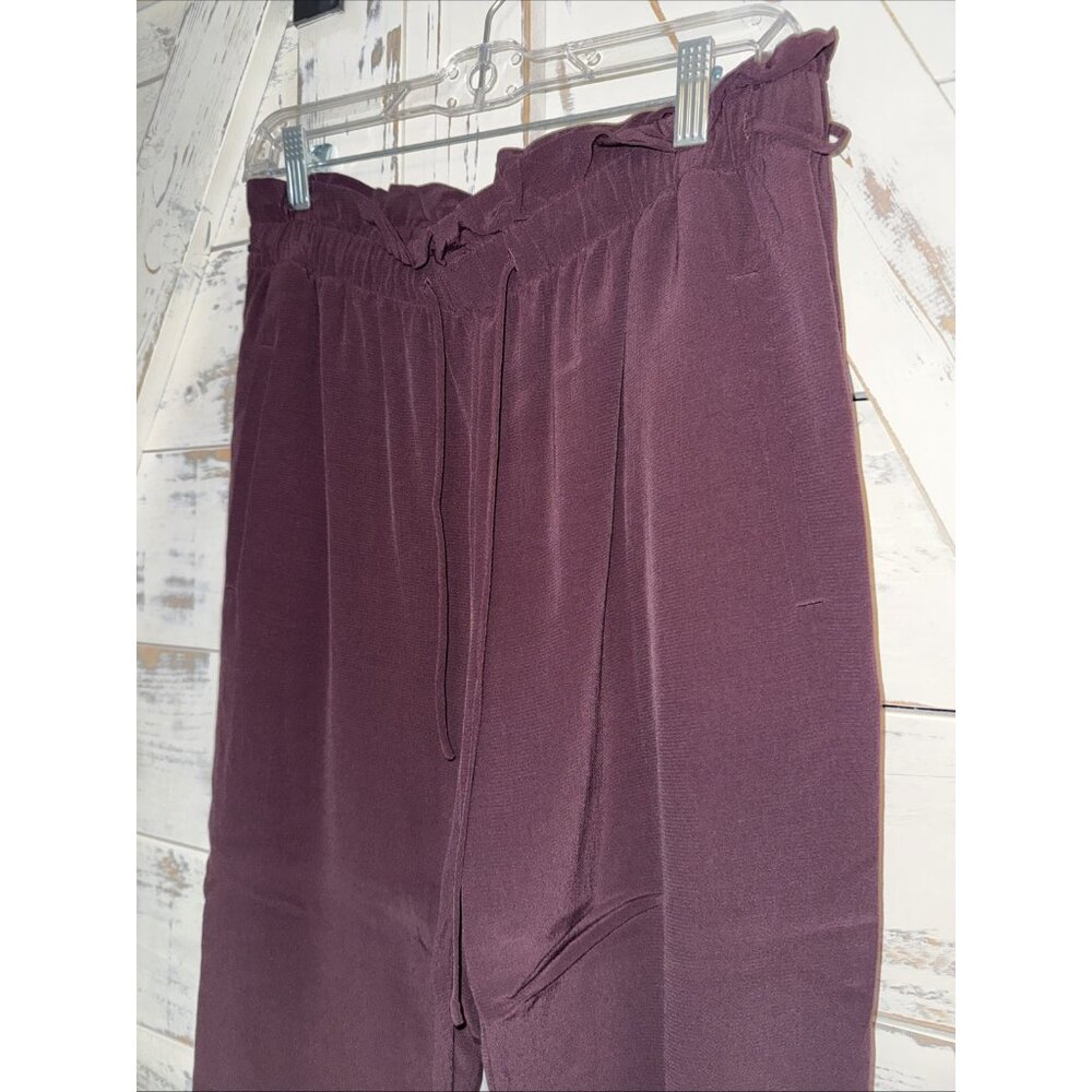 Eileen Fisher Casis Straight Pants Womens Small Purple Elastic Waist Ankle - Picture 4 of 11